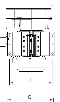 Abmessungen des Ventilators