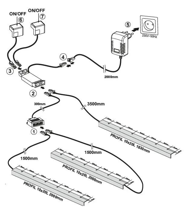Schaltplan der LED-Verkabelung