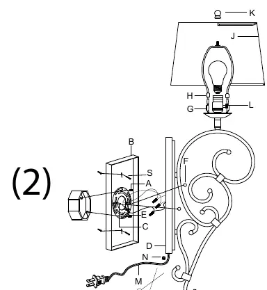 Montagediagramm für den Festanschluss.