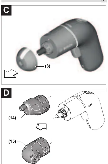 Montage der Adapter (C, D)