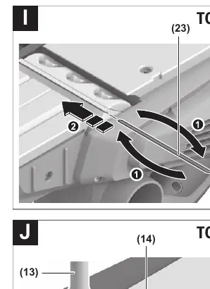 TC-Klingenwechsel (Schritte I-J)