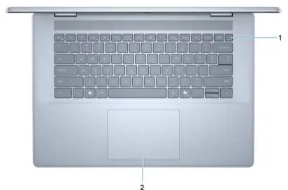 Draufsicht (Tastatur und Touchpad)