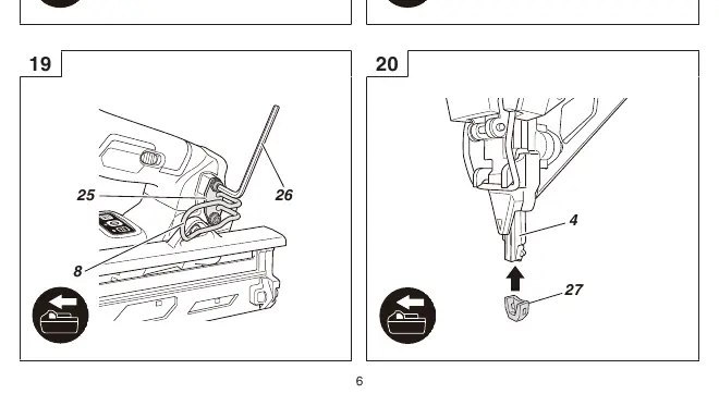 Beseitigung eines Nagelstaus (Fig. 22-23)