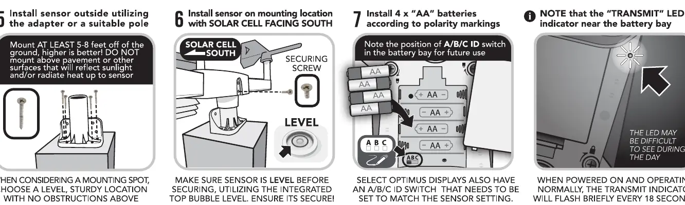 Installation des Sensors und Batteriewechsel