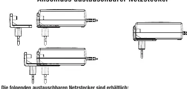 Anschluss austauschbarer Netzstecker
