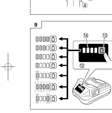 Anzeige des Batteriestands (Fig. 9)
