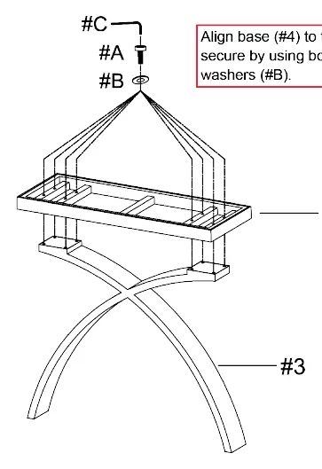 Sofa Table: Montage der Basis an die Beine