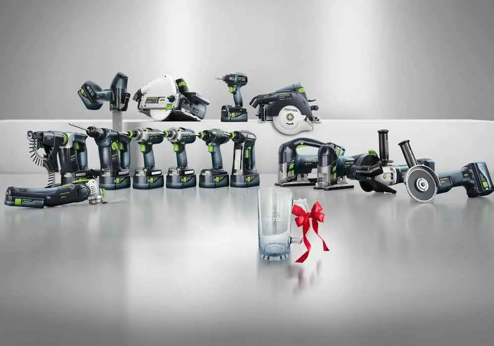 Übersicht der Festool 18V Akku-Werkzeugpalette