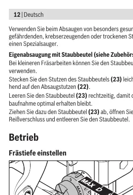 Frästiefe einstellen