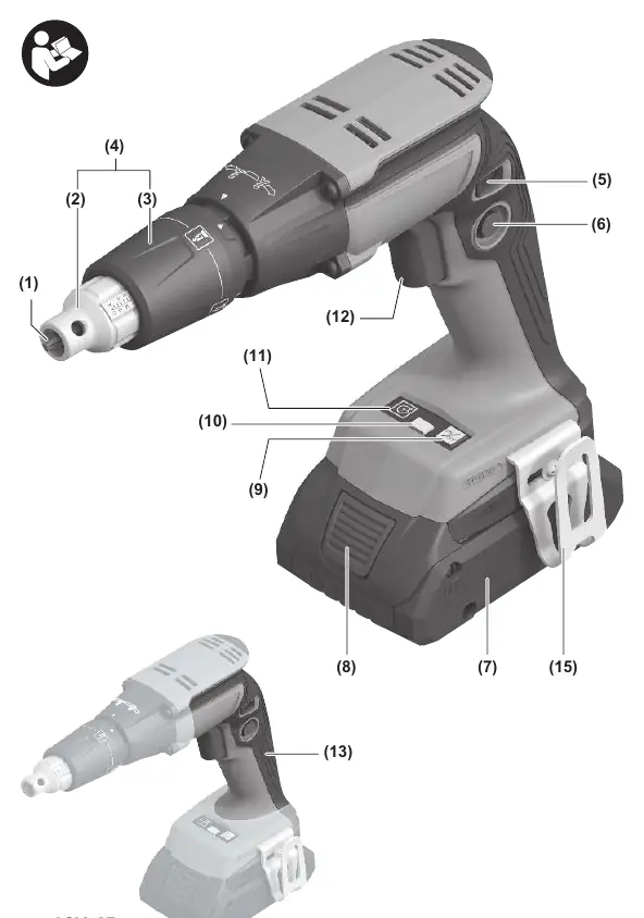 Komponentenübersicht des Bosch GTB 18V-45