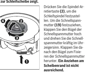 Montage mit Schnellspannmutter