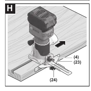 Fräsen mit Parallelanschlag (Abbildung H)