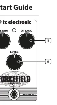 Bedienelemente des Forcefield Compressor Pedals