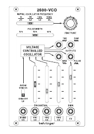 Frontpanel des 2600-VCO mit allen Bedienelementen