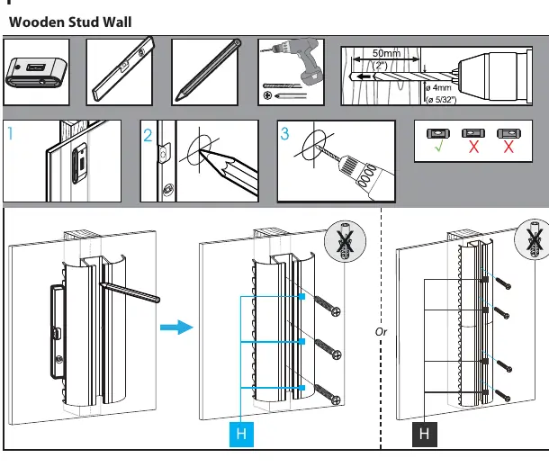 Wandmontage an Holzständerwand
