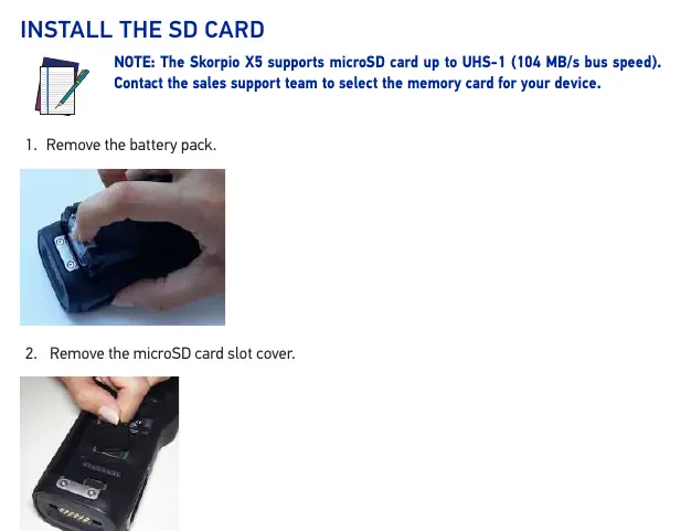 Schritte zur Installation der microSD-Karte