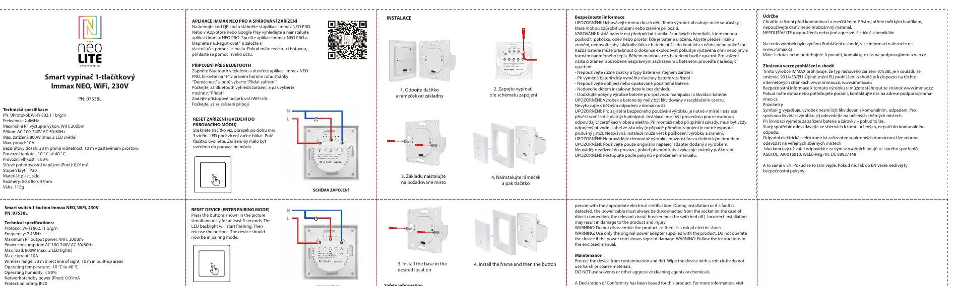 Schritt-für-Schritt-Anleitung zur physischen Installation des Smart-Schalters, einschließlich Demontage, Verkabelung gemäß Schaltplan, Wandmontage und Anbringen des Rahmens.
