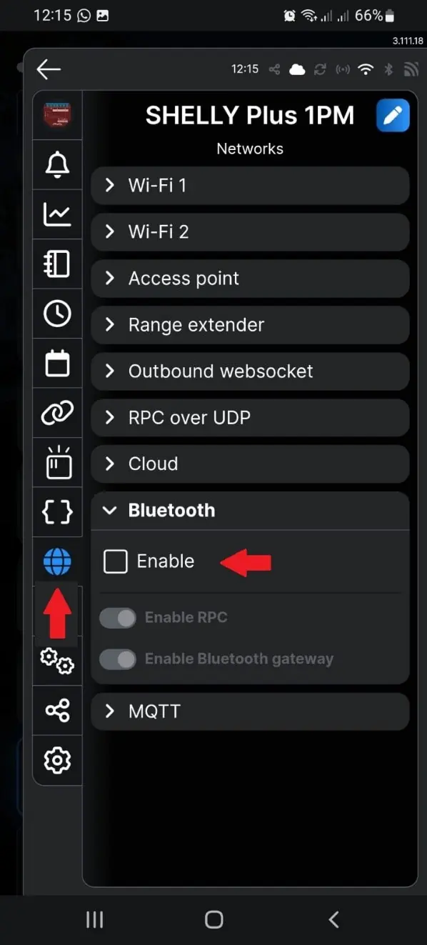 Aktivierung der Bluetooth-Gateway-Funktion in den Einstellungen