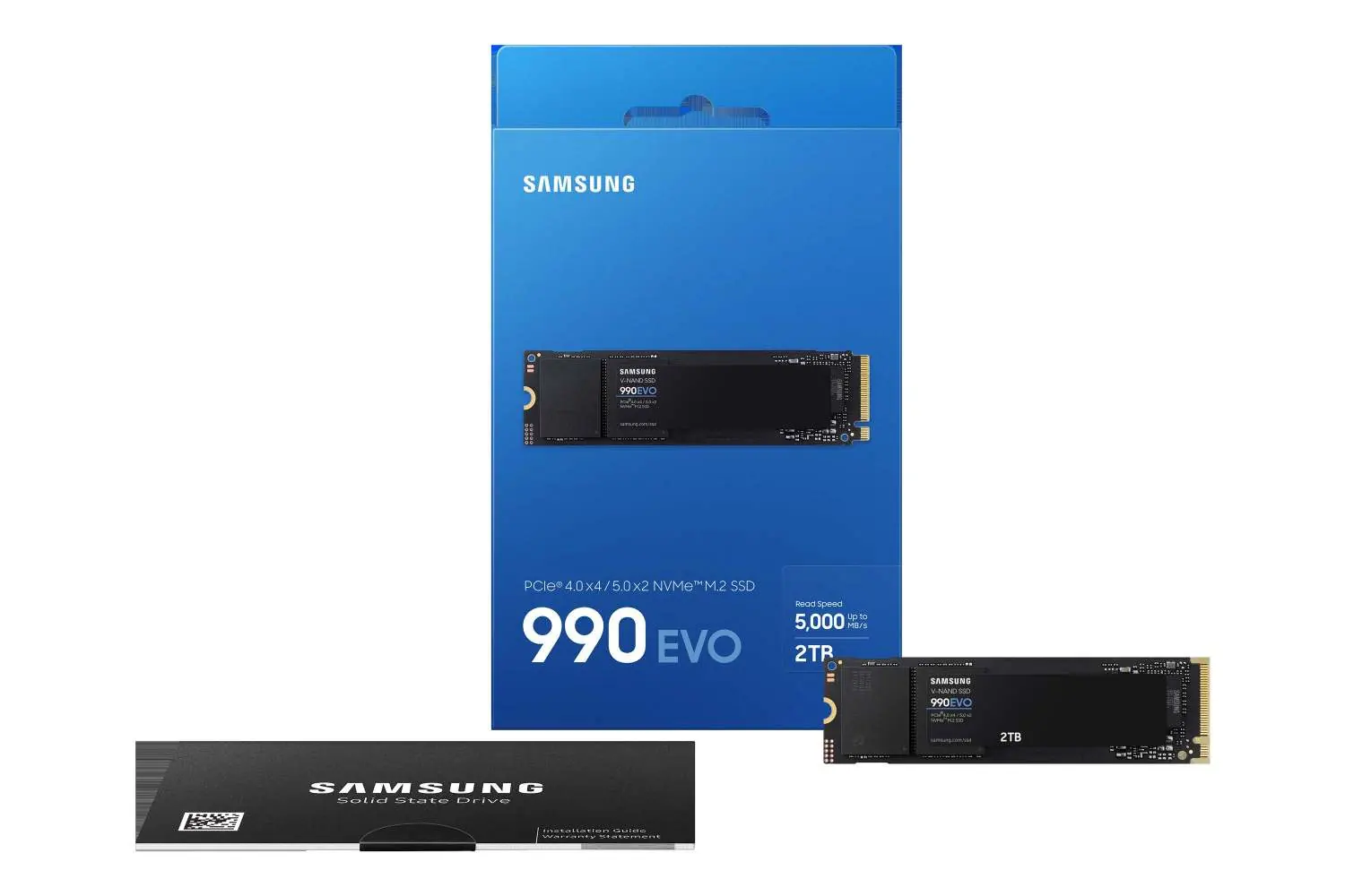 Samsung 990 EVO Verpackung und SSD