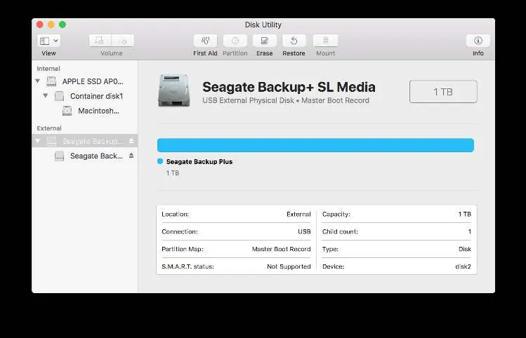 Festplattendienstprogramm unter macOS