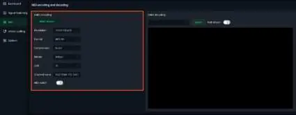 NDI Encoding Einstellungen