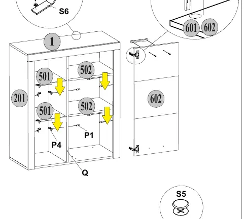 Montagediagramm III: Einlegeböden