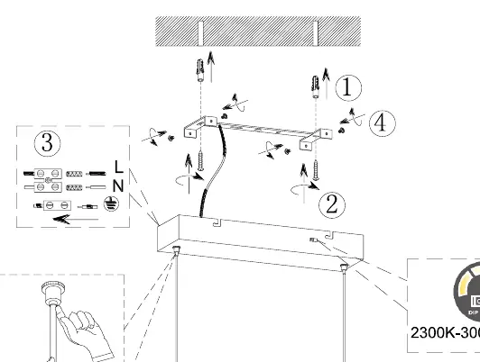 Installationsdiagramm der Pendelleuchte