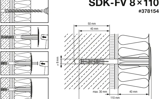 Installationsdiagramm für Hilti SDK-FV 8x110