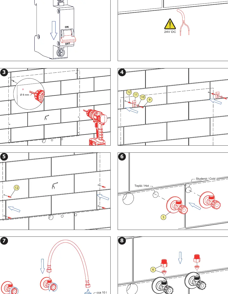 Installationsschritte 1-8