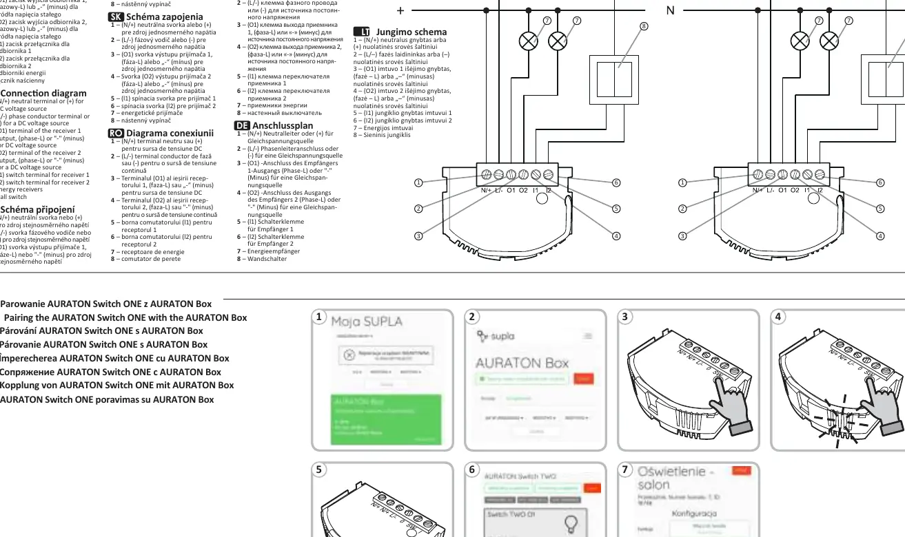 Schaltplan für den Anschluss des AURATON Switch TWO