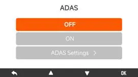 ADAS Einstellungsmenü