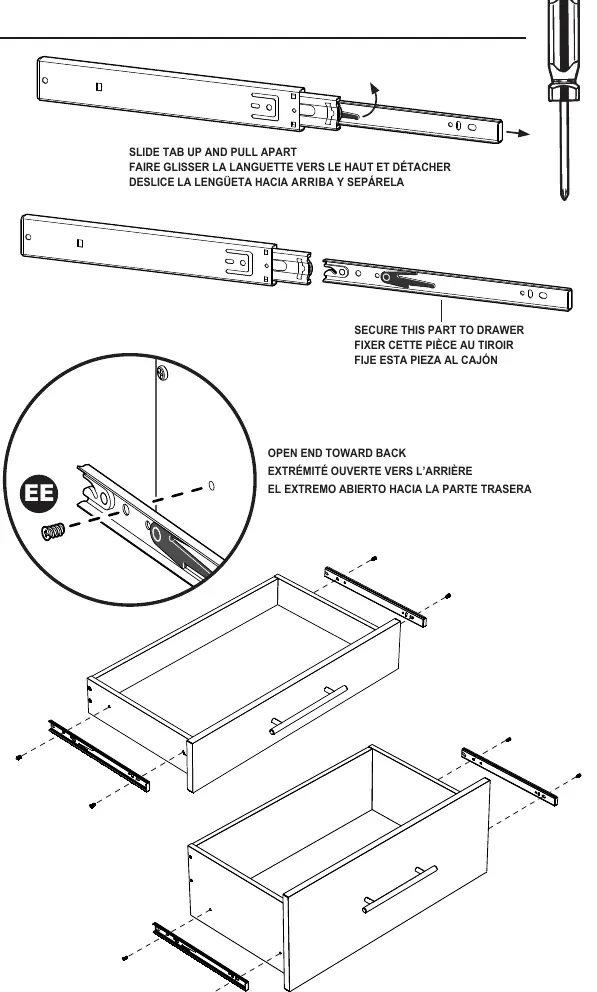 Installation der Schubladenführungen