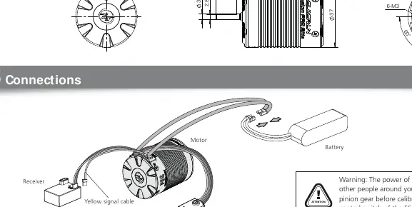 Verkabelungsdiagramm für Motor, ESC, Akku und Empfänger