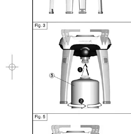Installation der Gaskartusche (Fig. 3)