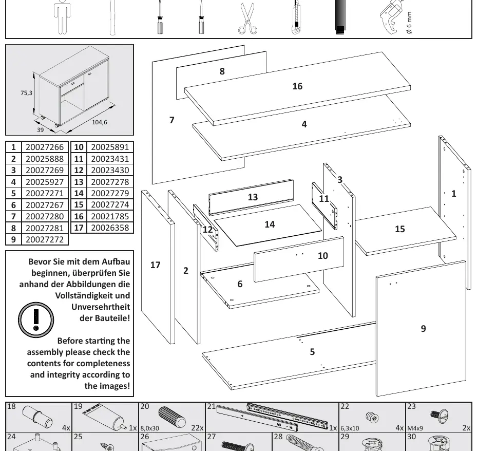 Übersicht der Bauteile und Hardware