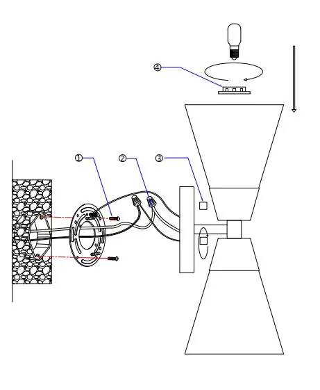 Installationsdiagramm der Wandleuchte