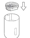 Installation des HEPA-Filters in den Staubbehälter