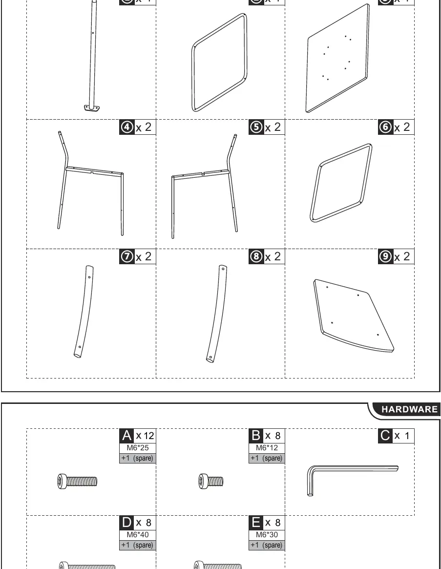 Übersicht der benötigten Bauteile und Hardware