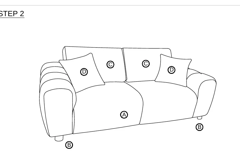Platzierung der Kissen Loveseat (Schritt 2)