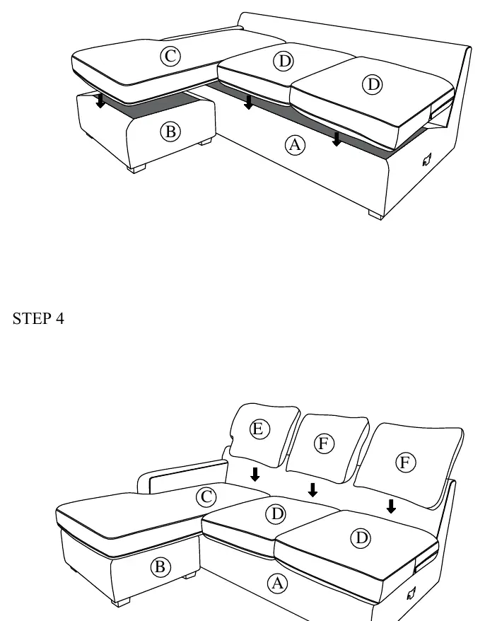 Platzierung der Kissen (Schritt 3 & 4)