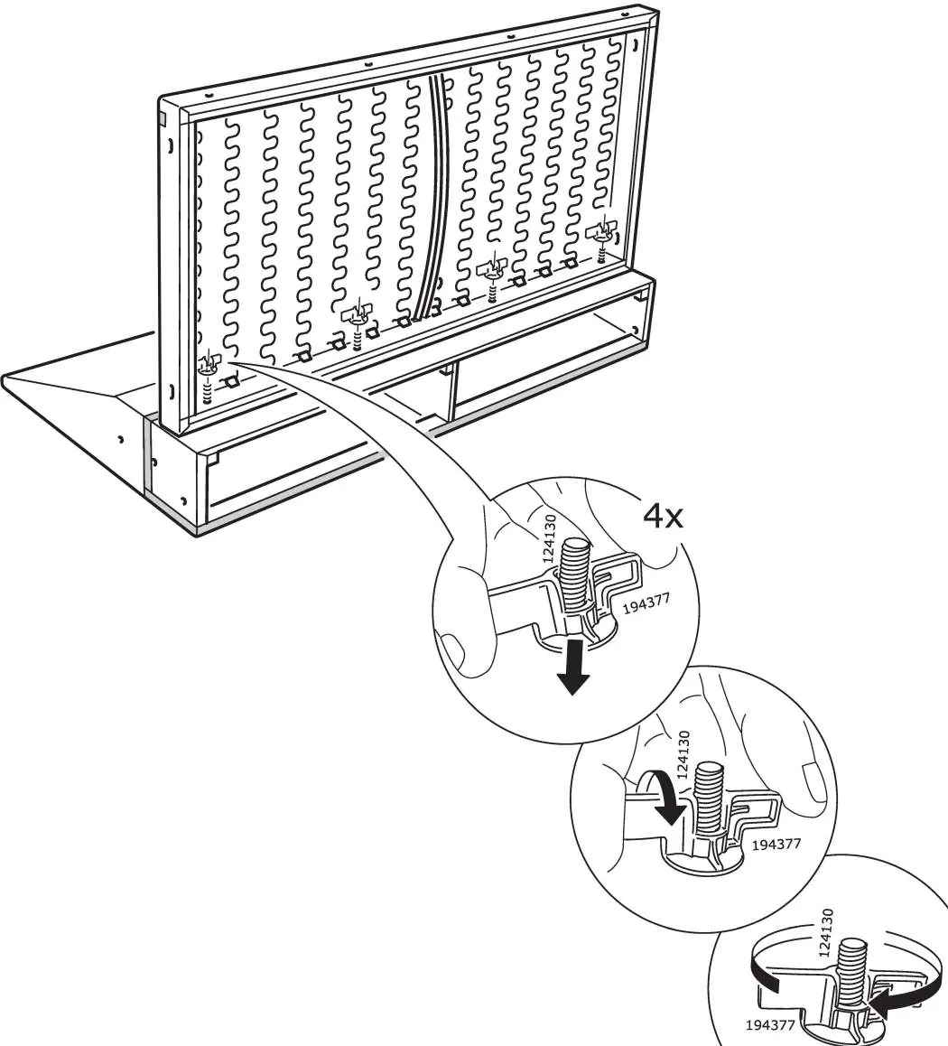 Sichern der Rahmenteile mit Flügelmuttern (194377).