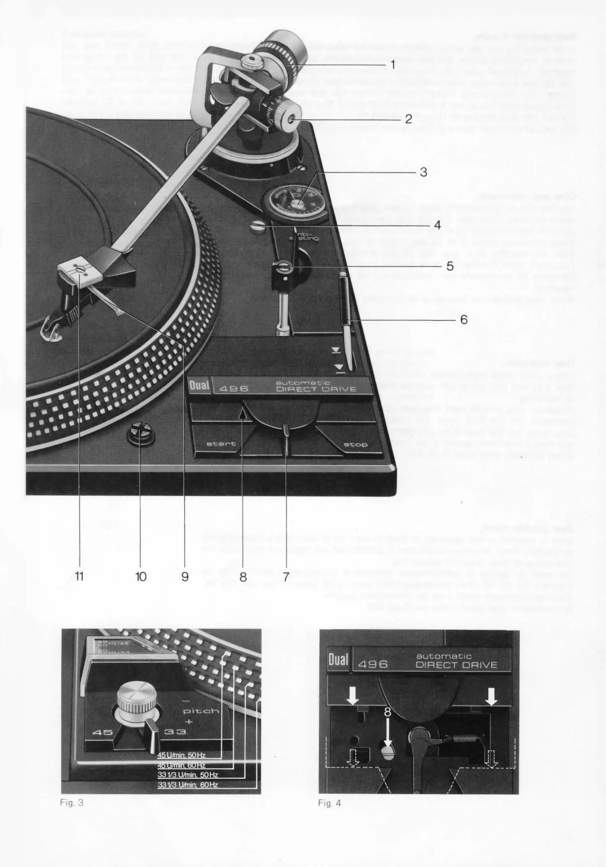 Pitch-Regler und Stroboskop-Markierungen