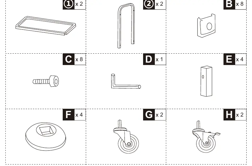 Teileliste des Küchenwagens