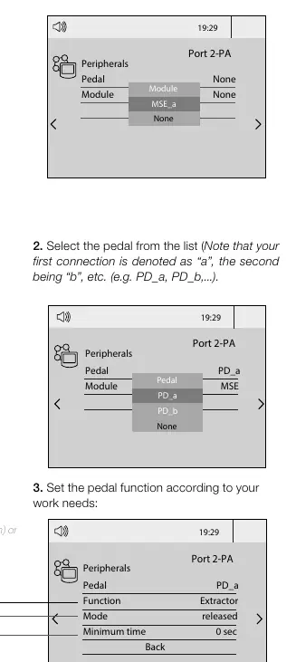 Einrichtung der Pedalfunktionen