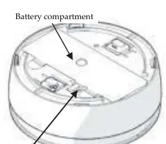 Position des Sabotagekontakts und Batteriefachs