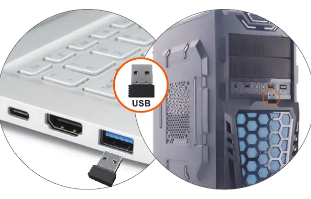 Einstecken des USB-Empfängers