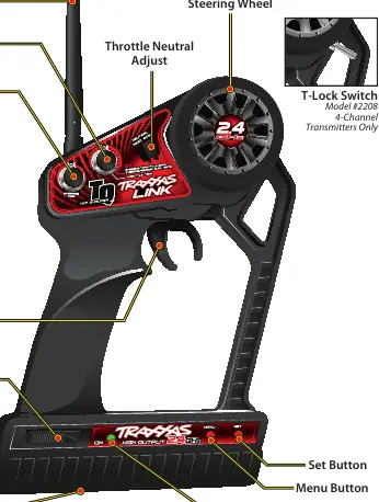 Traxxas TQ 2.4GHz Sender Bedienelemente