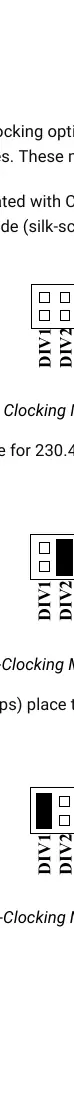 Jumper-Einstellungen für Taktmodi (DIV1, DIV2, DIV4)