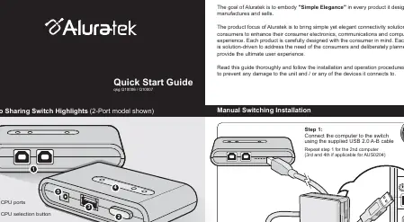Anschlüsse und Tasten des USB-Switches