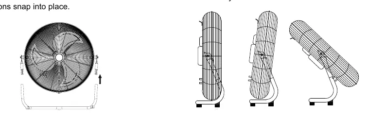 Montage und Neigungseinstellung des Ventilators